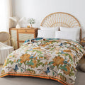 Bedspread On The Bed Cotton Gauze Floral Pattern Towel Coverlet 4 Layer Of Terry Quilts Single Double Bed Cover Blanket 200*230