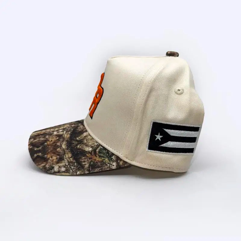 Puerto Rico Snapback Cotton Material Camouflage Brim PR Embroidered Adjustable Snapback Hat High Quality Outdoor Truck Hats