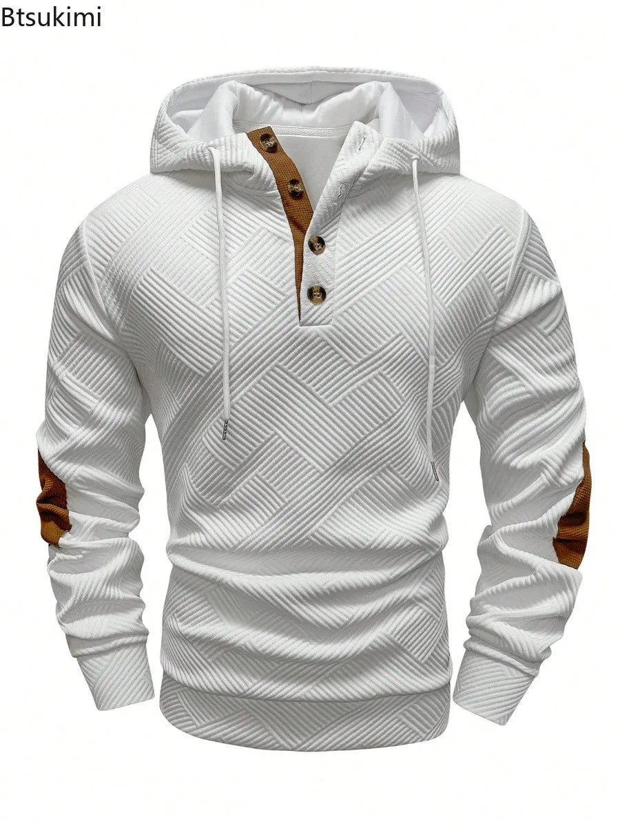 New Men's Fashion Hooded Sweatshirts Spring Autumn Long Sleeve Drawstring Pullovers Casual Streetwear Men Loose Sports Hoodies