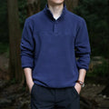 2025 Men Sweatshirt Turtleneck Half Button Pullover Male Polar Fleece Casual Basic Elegant Work Wear Winter Autumn Warm Jacket