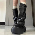 Big Toe Booties for Women Sweet Cool Style Pile Boots Thick Sole Platform Western Boots Over-the-Knee Long Boots High Tube Ridin