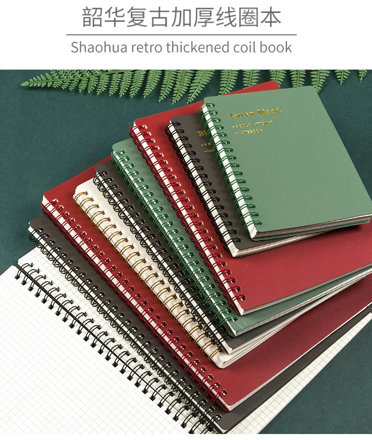 A5/B5/A6 Classical PP Coil Line Grid Spiral Notebook Journals Morandi Basic Diary Weekly Planner Book School Stationery