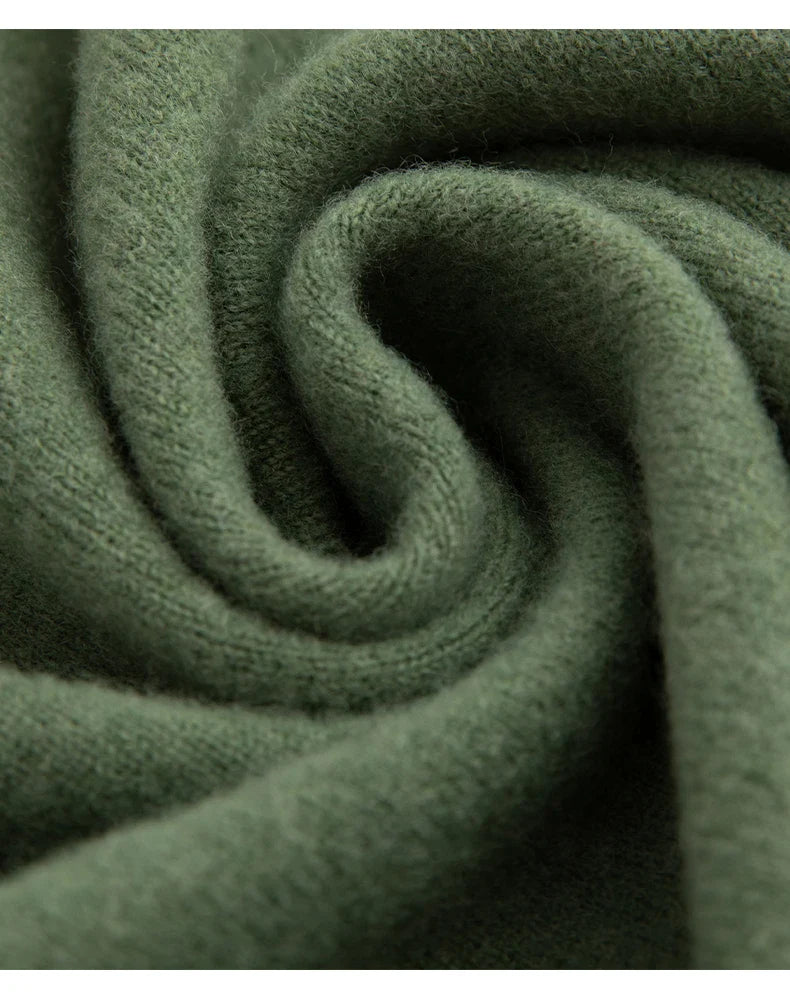 Autumn And Winter 100% Pure Wool Men's Thick Round Neck Slim-Fit  O-neck Pullover Long-Sleeved Knitted Cashmere Sweater
