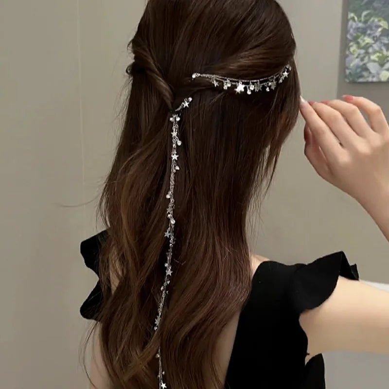Fashion Accessories Hair Chain Braided Hairpiece Ponytail Star Hair Ornament Hair Clip Hairpin for Women