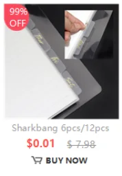 Sharkbang 10pcs A4 Binder Sleeves 7 Holes Postcards Sticker Organizer 11 Designs PP Refill Ring Bags Stationery Accessories