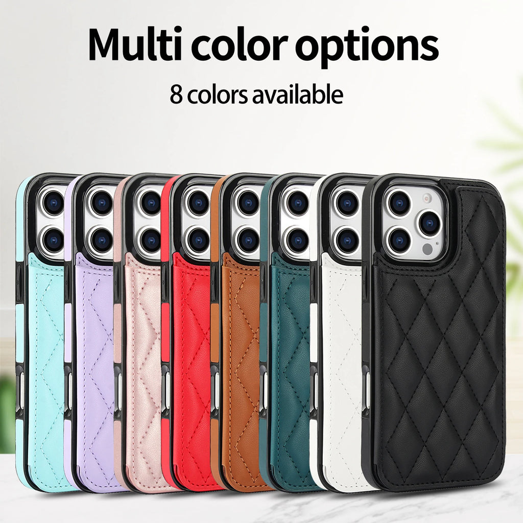 Card Slot Flip Leather Case For iPhone 16e 15 Pro Max 14 13 12 11 SE 3 2 XS XR 8 7 Plus Wallet Double Button Small Fragrant Wind