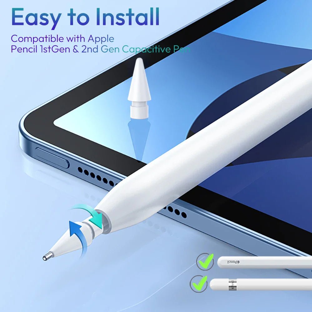 Replacement Tips for Apple Pencil 1st/2nd Gen iPencil Nibs No Wear Out Upgraded for iPad Pro Pencil 2/1 Gen 애플펜슬 펜촉