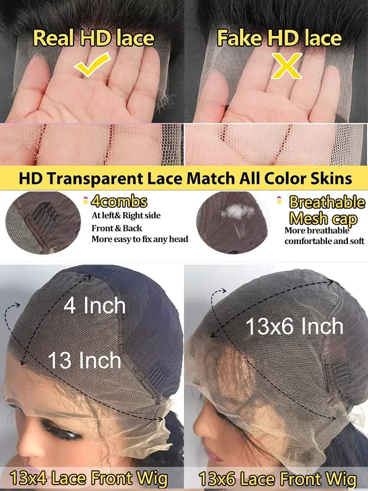 NEW 38 inch hd lace front wig human hair Body Wave lace front human hair wig 13x4 Brazilian glueless wigs human hair
