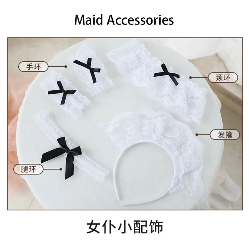 Sexy Lingerie Women Cosplay Bra Set Hot Erotic Servant Lolita Costumes French Apron Maid Dress Porn Uniform Teddy Underwear Set