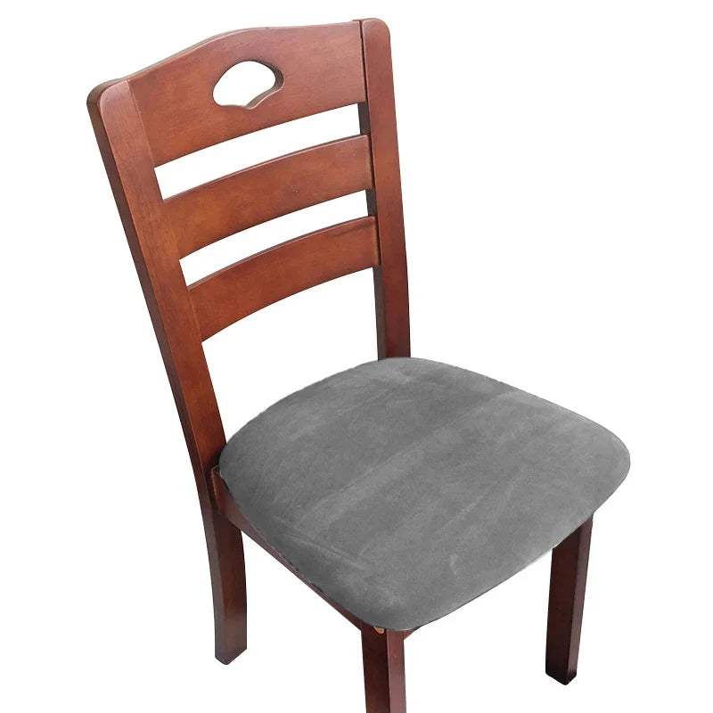 1/2/4/6 Pieces Velvet Fabric Super Soft Seat Cushion Covers Stretch Chair Cover Slipcovers For Hotel Banquet Dining Living Room