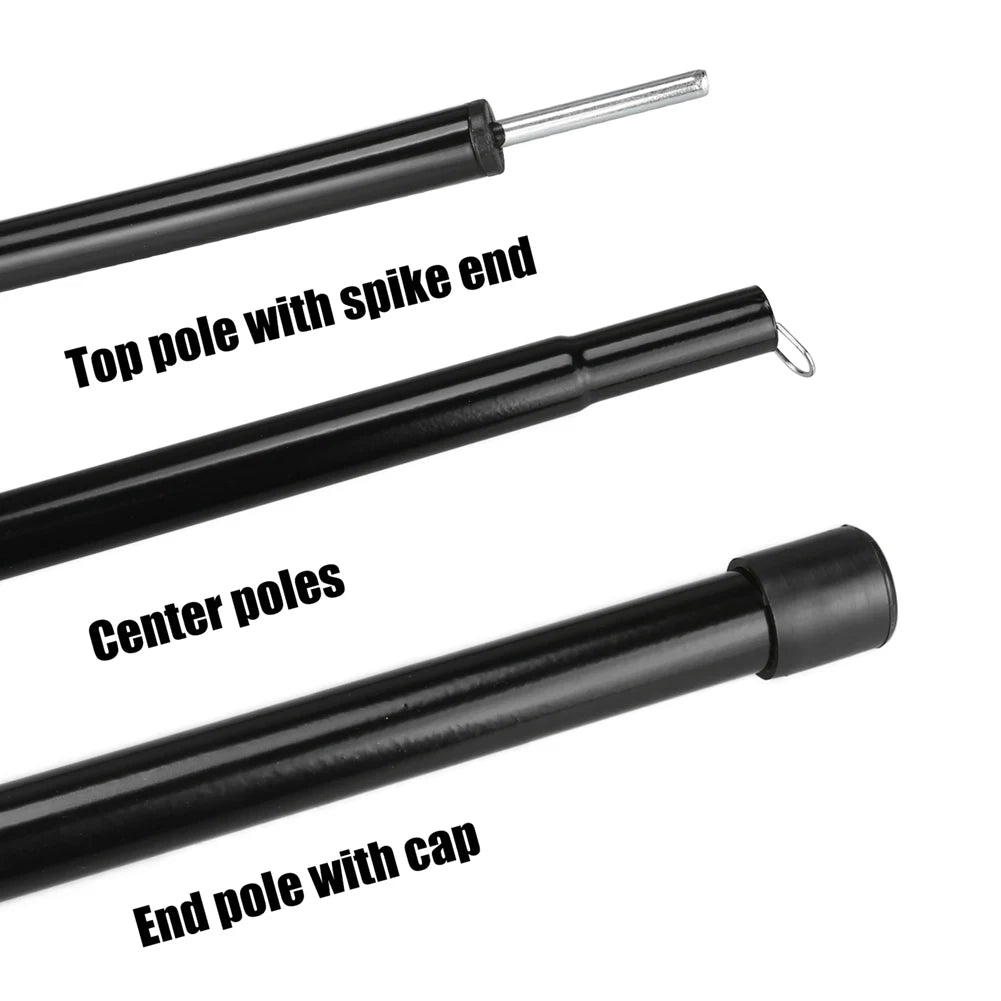 Tent Poles Camping Poles for Tarp Awning Canopy Shelter Sun Sail Tarpaulin Headroom Galvanized Steel Adjustable Telescoping Rods