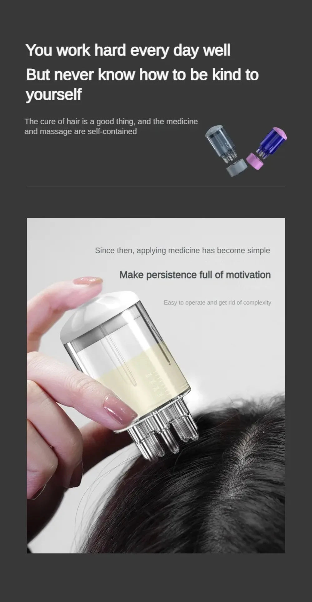 Scalp Applicator Liquid Comb Mini Scalp Massage Brush Hair Oil Applicator Bottle Liquid Guiding Combs Massager Hair Care Tools
