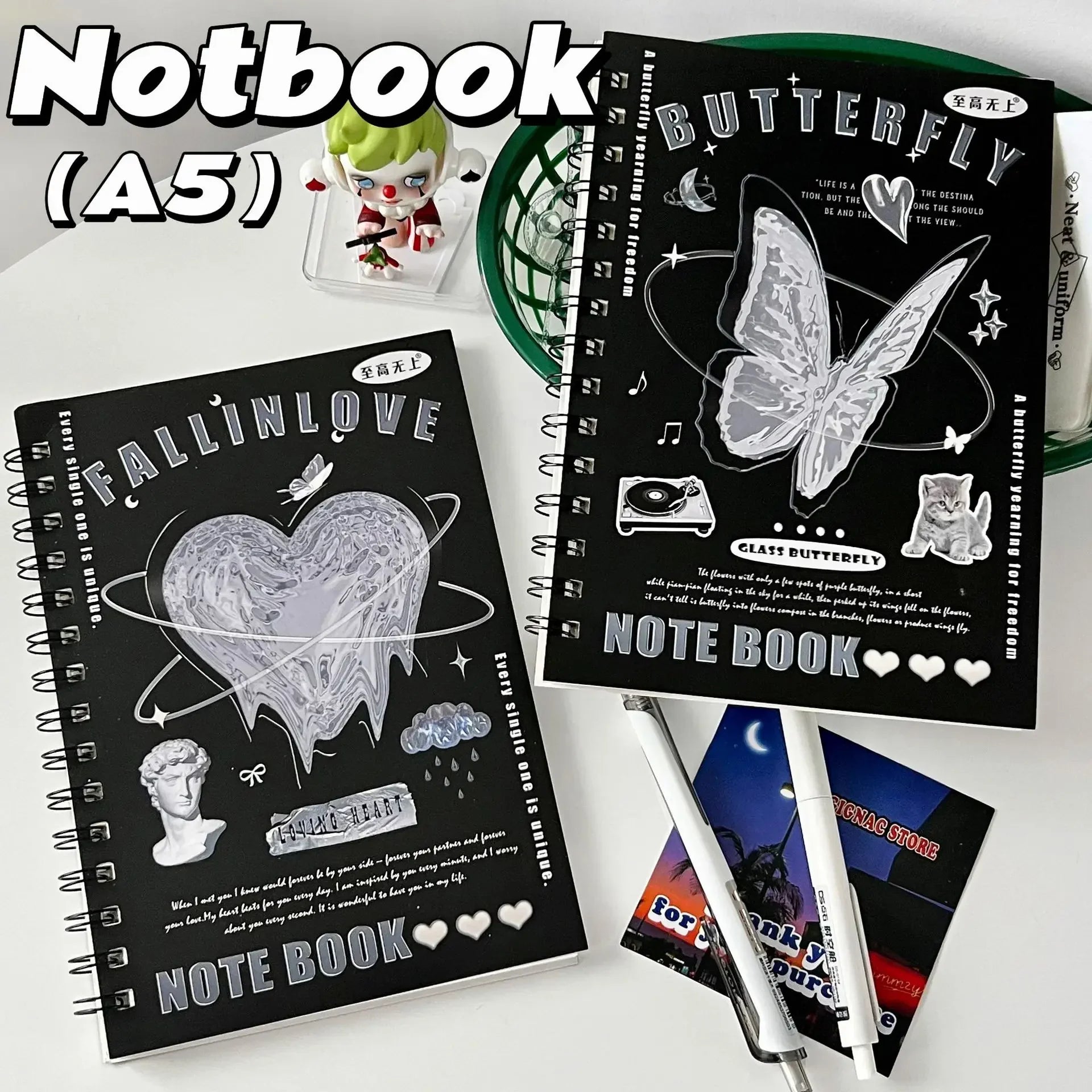 50 sheets/book A5 Horizontal Line Notebook Coil Notebook Paper Student Homework Sketchbook Binder Planner Journal