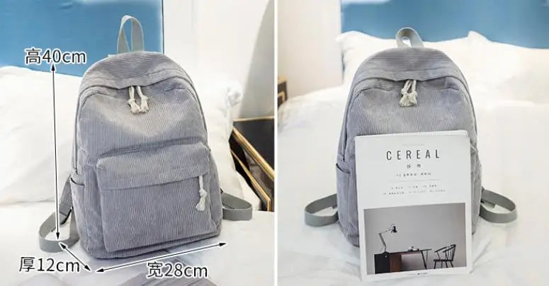 Kids School Bag, Personalized Toddler Backpack, Embroidered Name Child Book Bag, Corduroy Backpack for Birthday Gift, Diaper Bag
