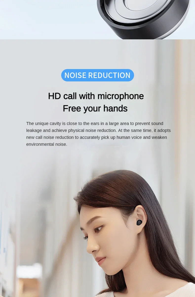 SK18 Heavy Bass Headphones Wireless Bluetooth Earphones Sleeping Headset With Mic Noise Reduction Mini Earbuds For Xiaomi Redmi
