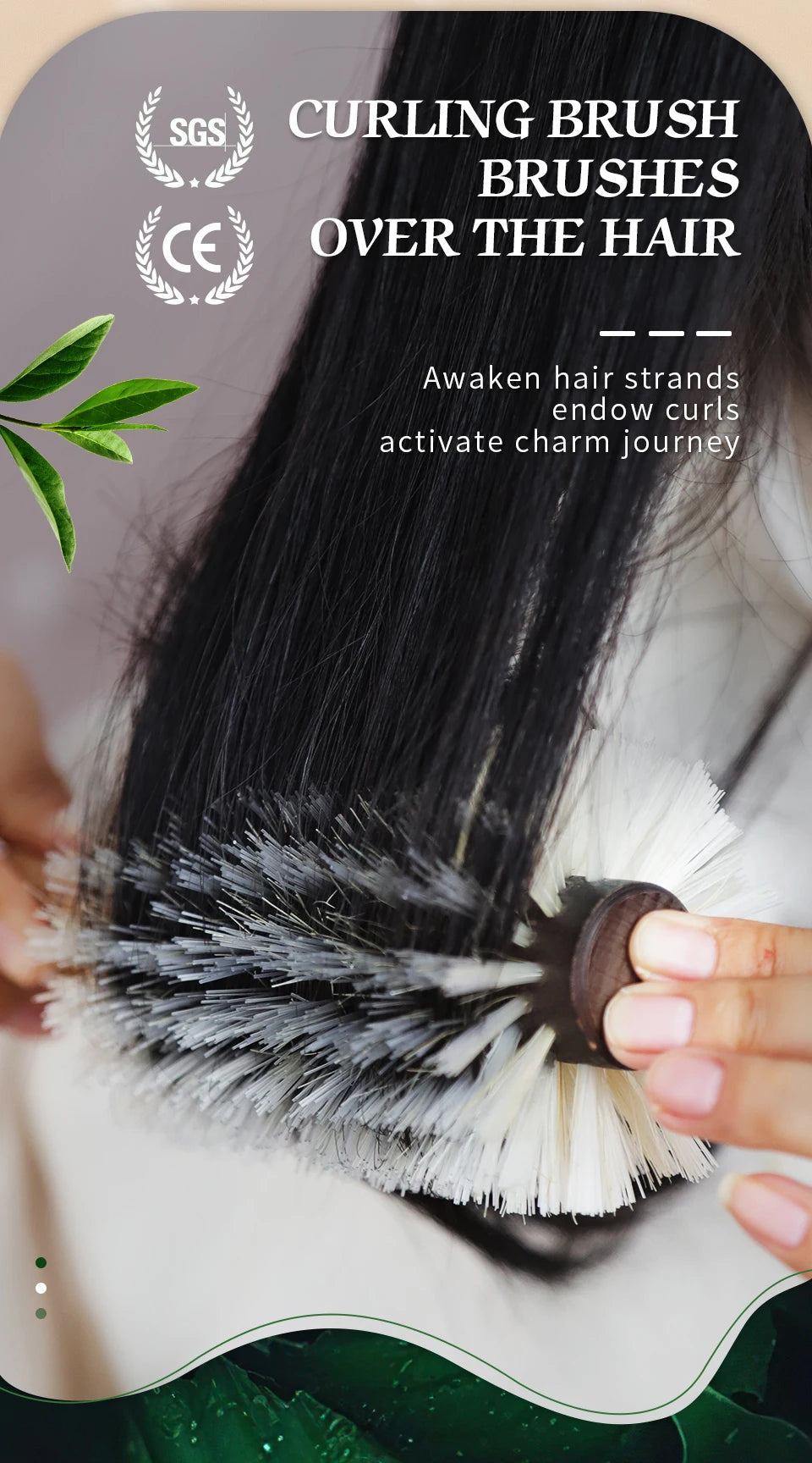 Personalized Boar Bristles Hair Brush Cork handle Round Barrel Hair Comb For Curling  Anti Static Roller HairBrush Wood Combs