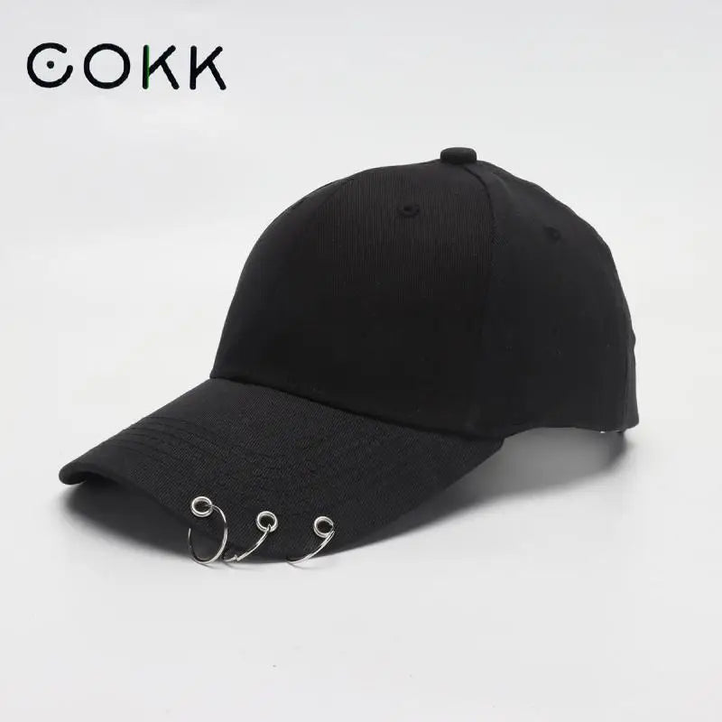 Hip Hop Women's Baseball Cap With Ring Circle Snapback Hats For Men Women Unisex Dad Hat Adjustable Kpop Korean Style Gorra