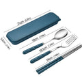 3pcs Portable Dinnerware Kit Spoon Fork Chopstick Set Travel Flatware With Box Set Stainless Steel Travelling Dinnerware Set