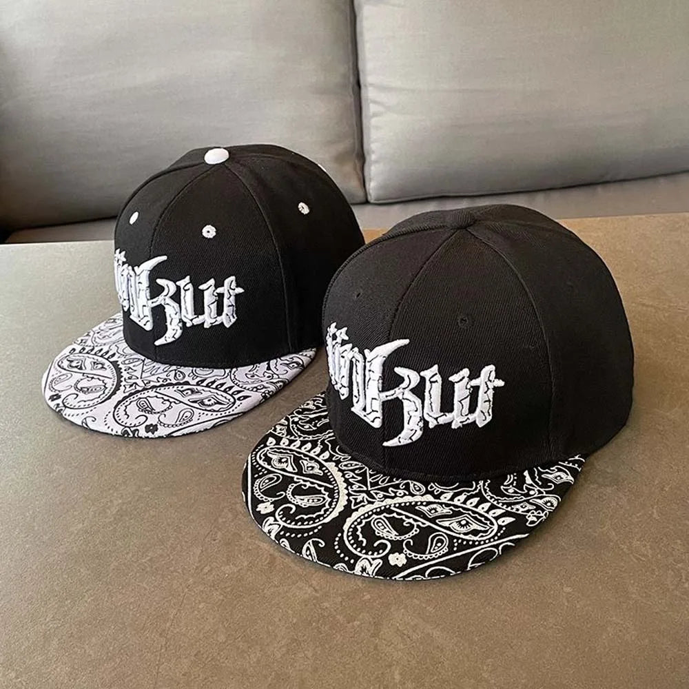 Adjustable Letter Embroidery Flat Brim Hat Korean Style Hip-hop Dance Snapback Hats Cotton Sunscreen Street Style Baseball Cap