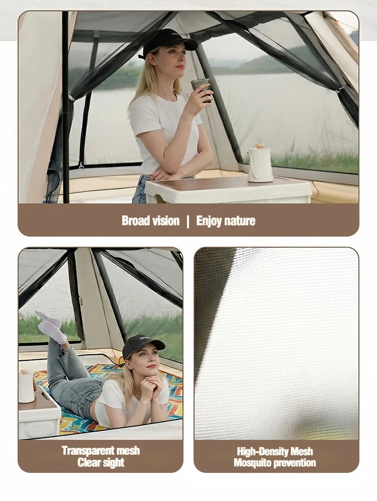 Right-Angle Four-Sided Tent, Fully Automatic Quick-Opening Sun Protection And Waterproof, Used For Camping In Beaches And Parks.