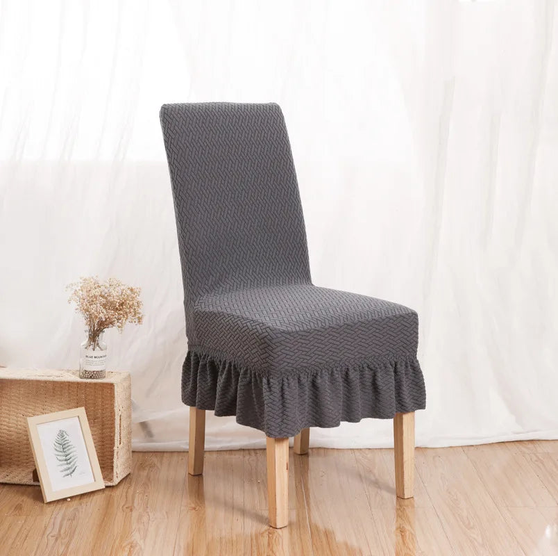 Skirt Dining Chair Cover Jacquard Elastic Soft Seat Cover Anti-dirty Stool Slipcover Suitable for Kit Pet Room Living Home Decor