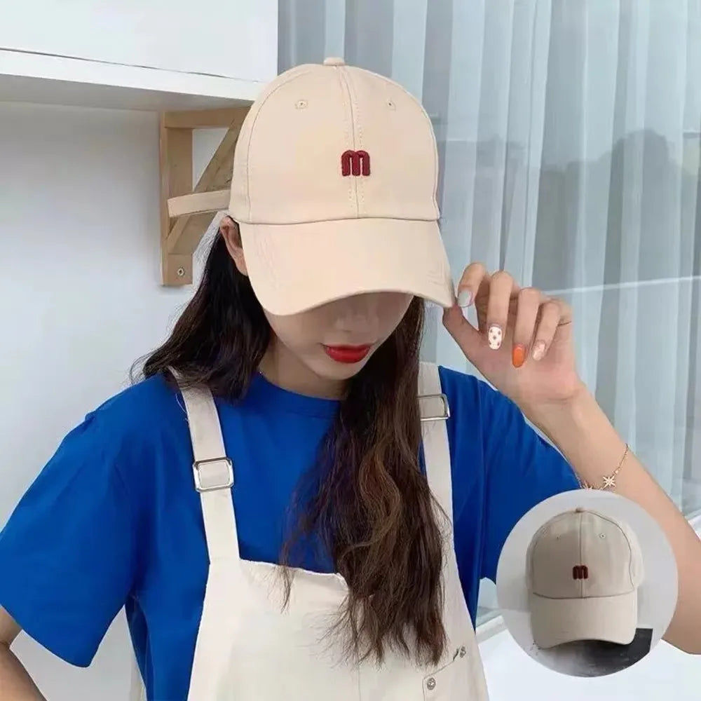 Fashion Baseball Cap Cotton Snapback Hat with Embroidered Letters for Men Women Summer Sun Protection