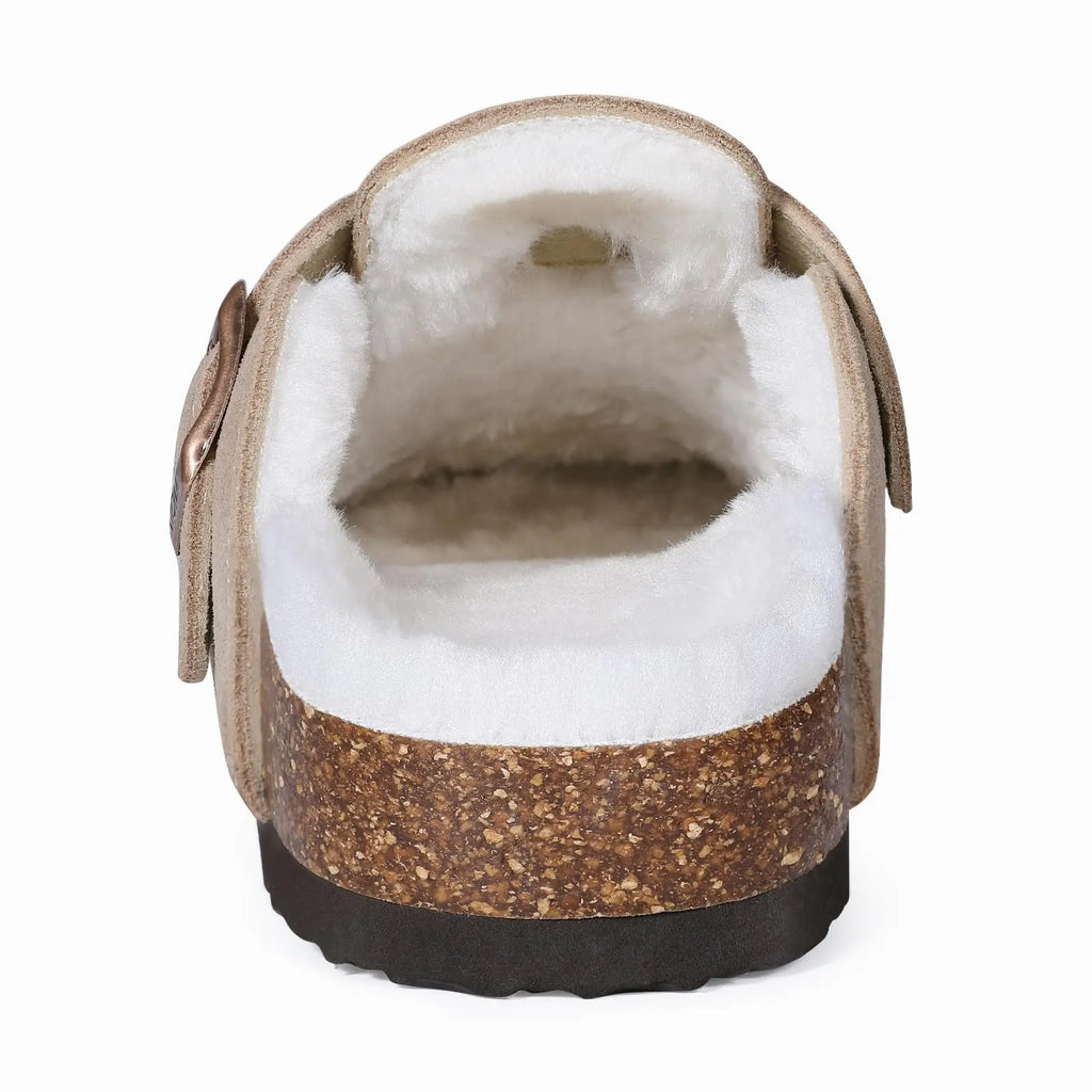 KIDMI Suede Clogs for Women Men Mules Cork Footbed Sandals With Arch Support Fashion Nonslip Outdoor Beach Slippers Home Shoes