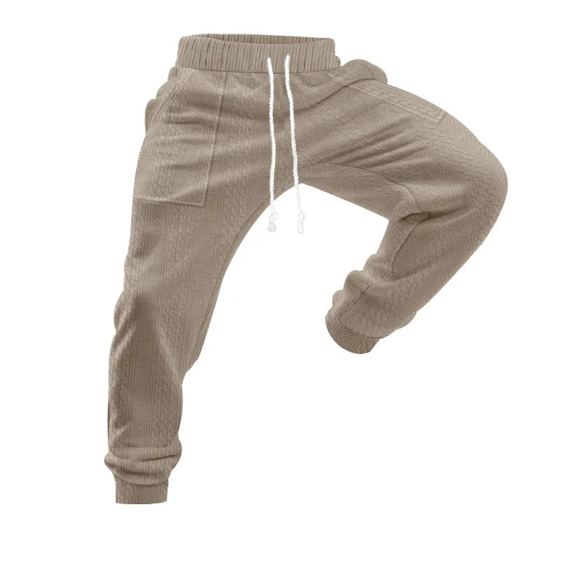 Men's Solid Color Sweatpants American Style Casual Pants Autumn Winter Home Wear Elastic Belt Soft and Comfortable Jogging Pants