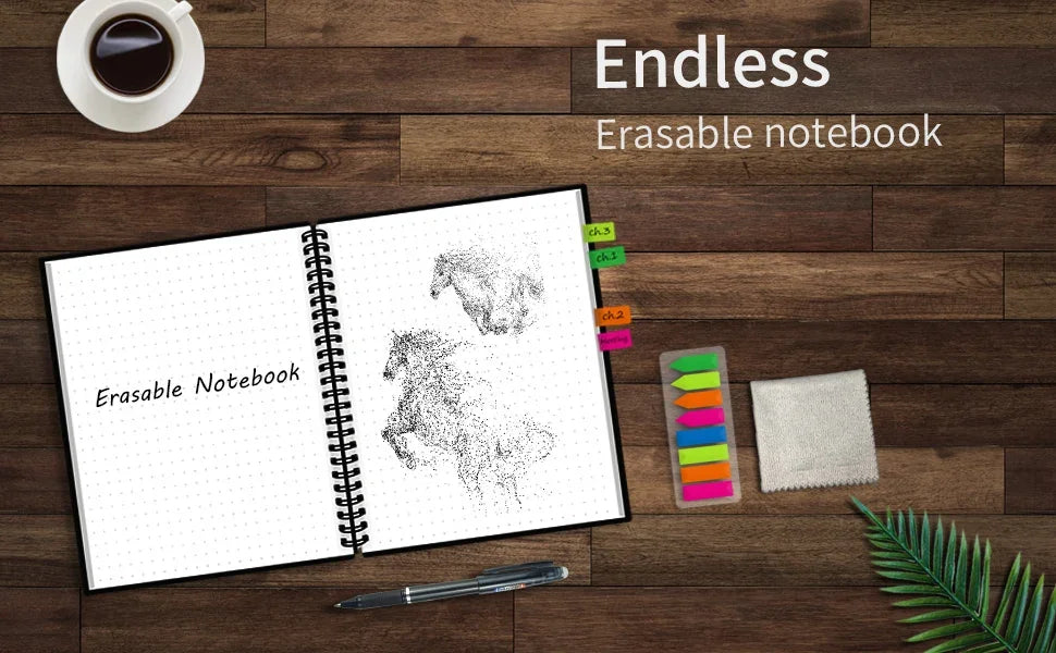 A4 Reusable Erasable Notebook With Pen&Cloth Microwave Heating Waterproof Notepad Office School Smart Notebook