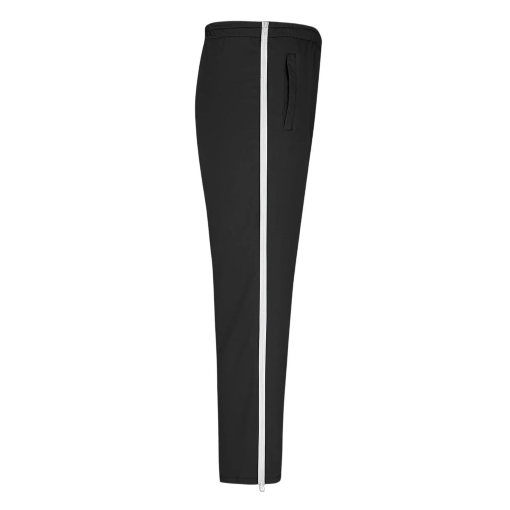Men Sweatpants Elastic Waistband Pockets Splicing Color Mid-Rise Long Trousers Wide Leg Side Zipper Tear Away Basketball Pants