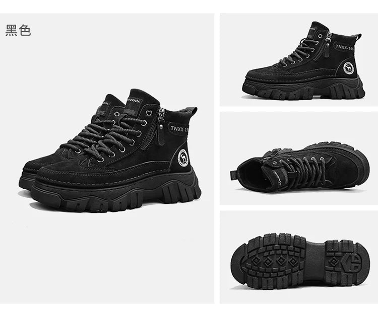 High-top boots, British workwear motorcycle shoes, versatile casual shoes, trendy outdoor shoes