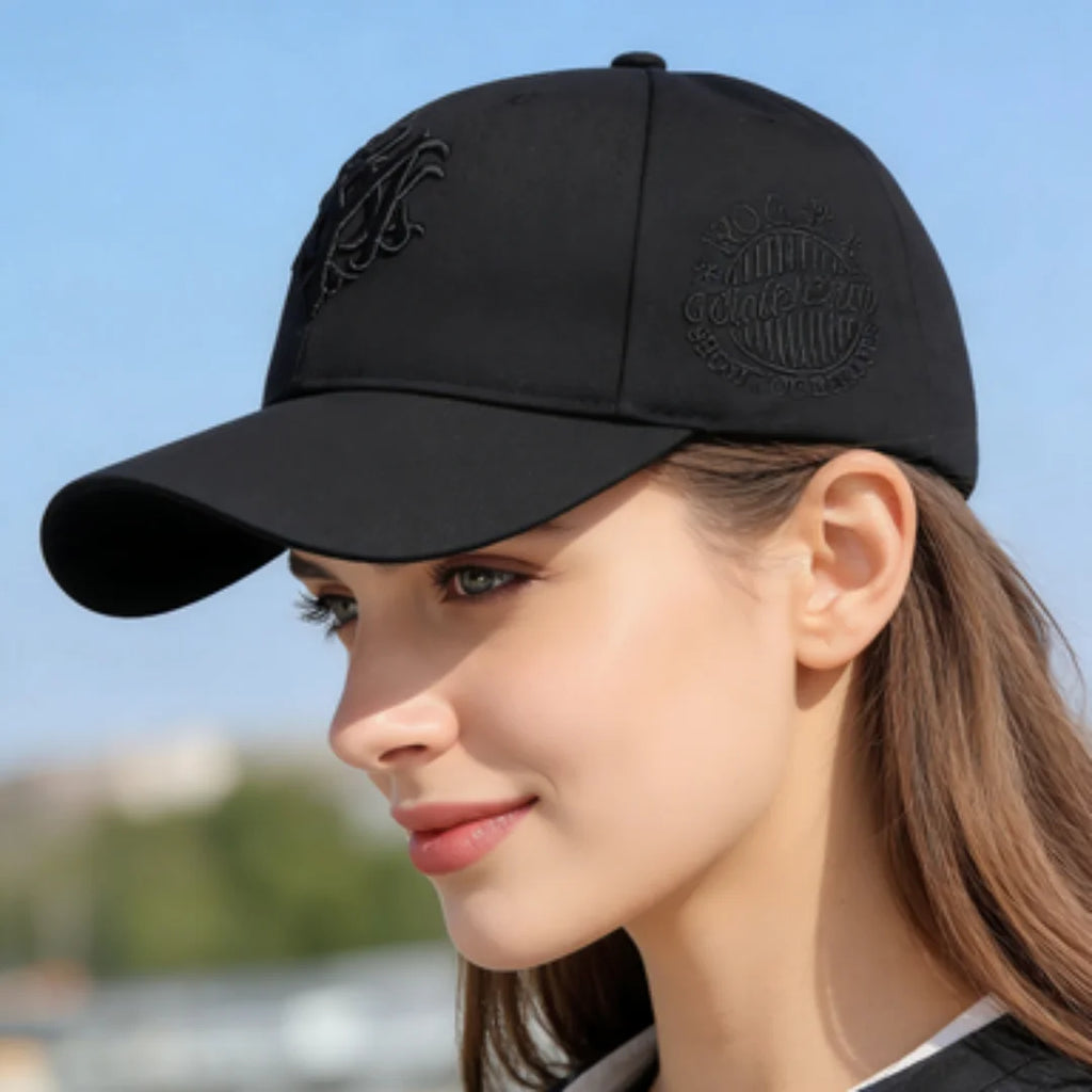 Vintage Gothic Embroidered "NY" Baseball Cap – Adjustable Cotton Snapback Hat for Men Women, Casual Outdoor Sun Hat