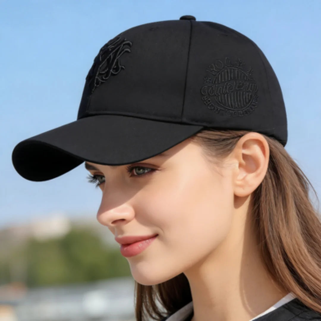 Vintage Gothic Embroidered "NY" Baseball Cap – Adjustable Cotton Snapback Hat for Men Women, Casual Outdoor Sun Hat
