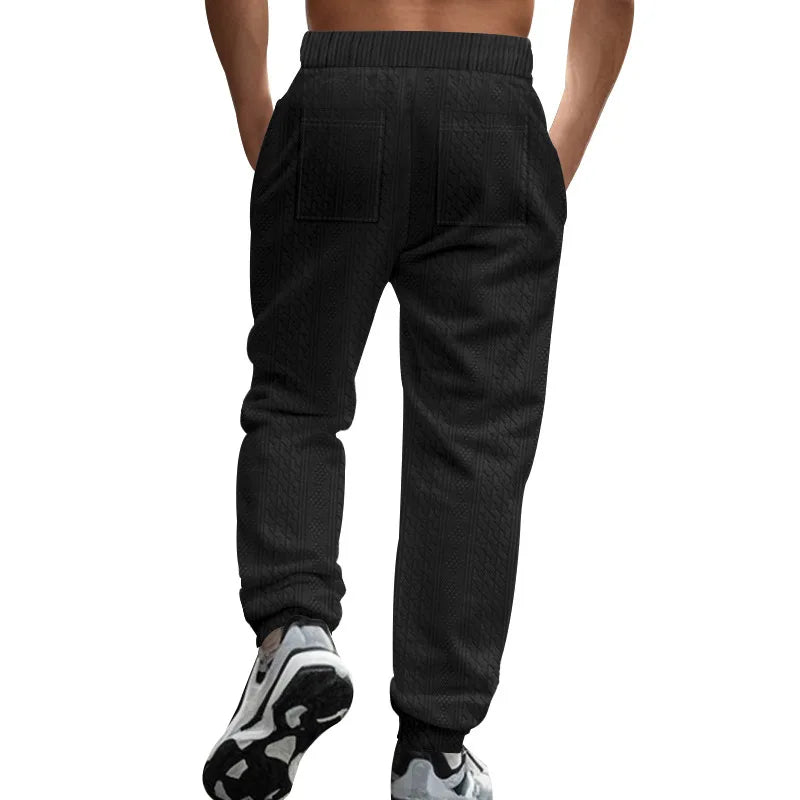 Men's Solid Color Sweatpants American Style Casual Pants Autumn Winter Home Wear Elastic Belt Soft and Comfortable Jogging Pants