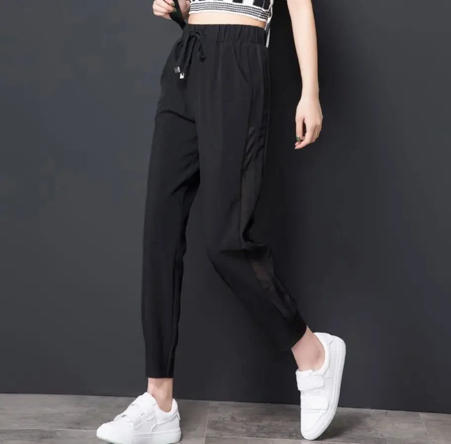 Sweatpants Harem Female Pants Black Joggers Jogging Trousers for Women Fitness Clothes and Capris Elastic Waist Drawstring 90s G