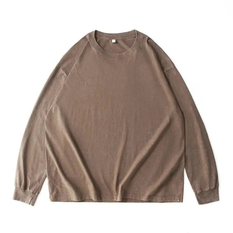 Washed Sweatshirt for Men Women Cotton Loose O-Neck Oversized Clothing Korean Y2k Tops Casual Vintage Long Sleeve Hoody