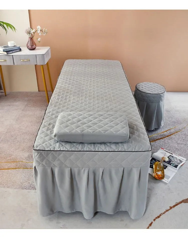Thickened Single Double Beauty Bed Cover Pure Color Massage Beauty Salon Body Therapy Massage Hair Wash Bedding Cover Set