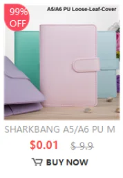 Sharkbang 10pcs A4 Binder Sleeves 7 Holes Postcards Sticker Organizer 11 Designs PP Refill Ring Bags Stationery Accessories