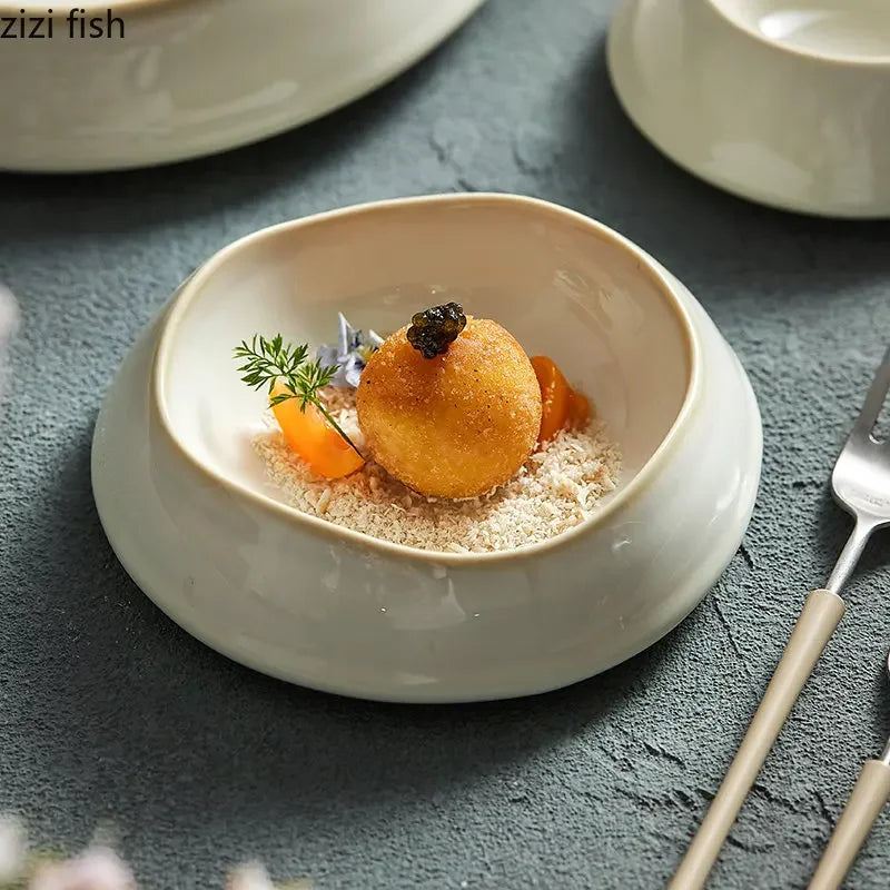 Ceramic Dinner Plate Family Steak Plate Pasta Plates Dessert Dish Cake Dish Dim Sum Bowl Cake Bowl Salad Bowls Kitchen Supplies