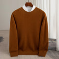Autumn And Winter 100% Pure Wool Men's Thick Round Neck Slim-Fit  O-neck Pullover Long-Sleeved Knitted Cashmere Sweater