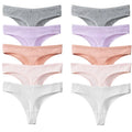 TrowBridge 10PCS/Set Women's Panties Cotton Striped Underwear Sexy Sports Thongs Lingerie Soft Comfortable G-Strings Hot T-Backs