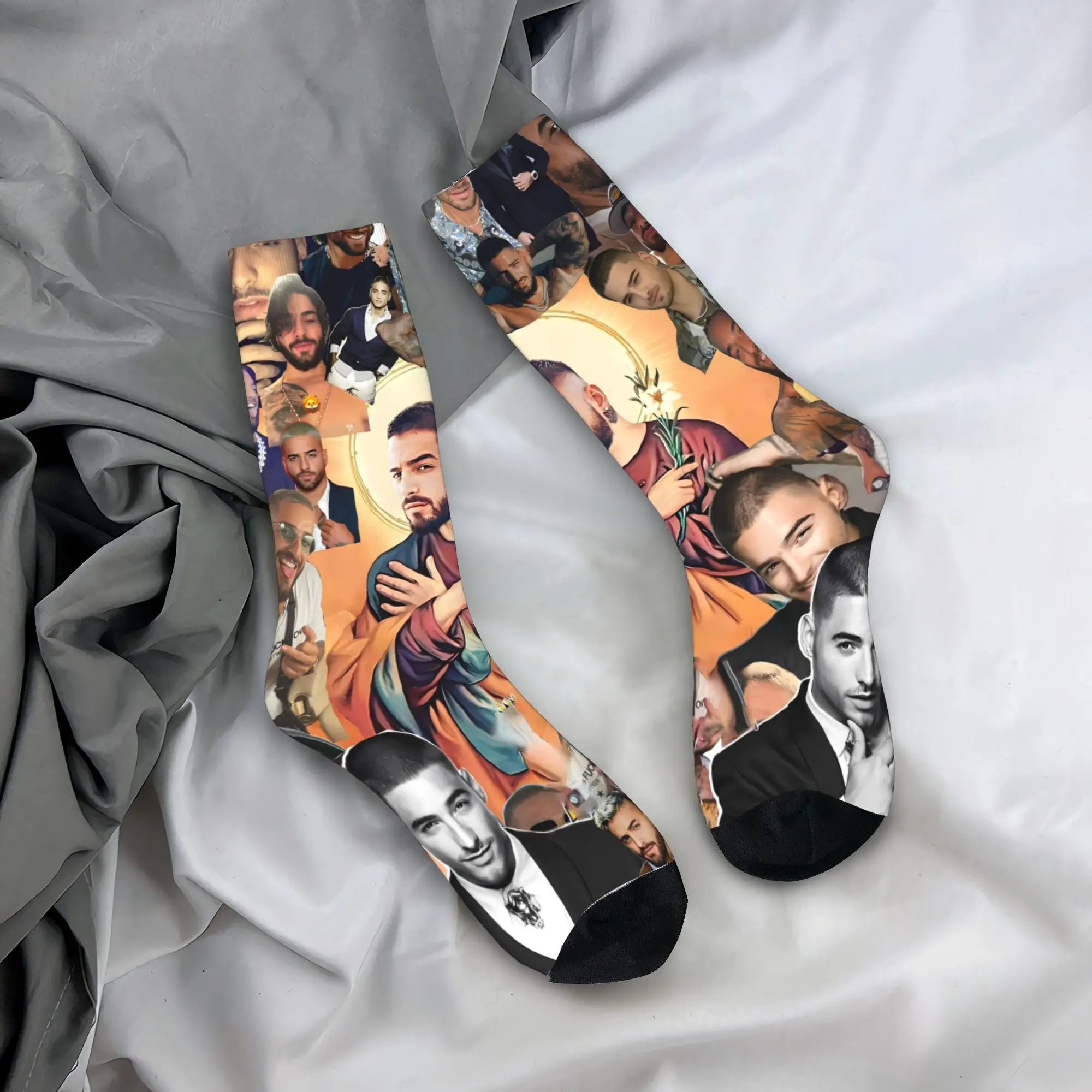 Maluma Rapper Socks  Anti Slip Stockings Women Men Comfortable Outdoor Socks Winter Fashion Graphic Socks