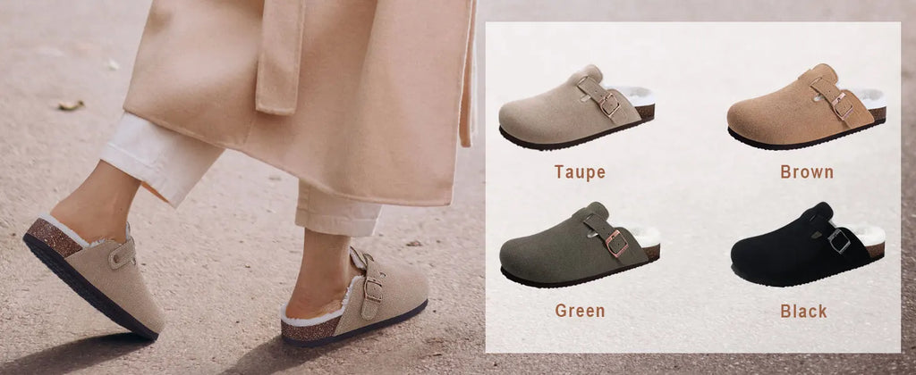 KIDMI Suede Clogs for Women Men Mules Cork Footbed Sandals With Arch Support Fashion Nonslip Outdoor Beach Slippers Home Shoes