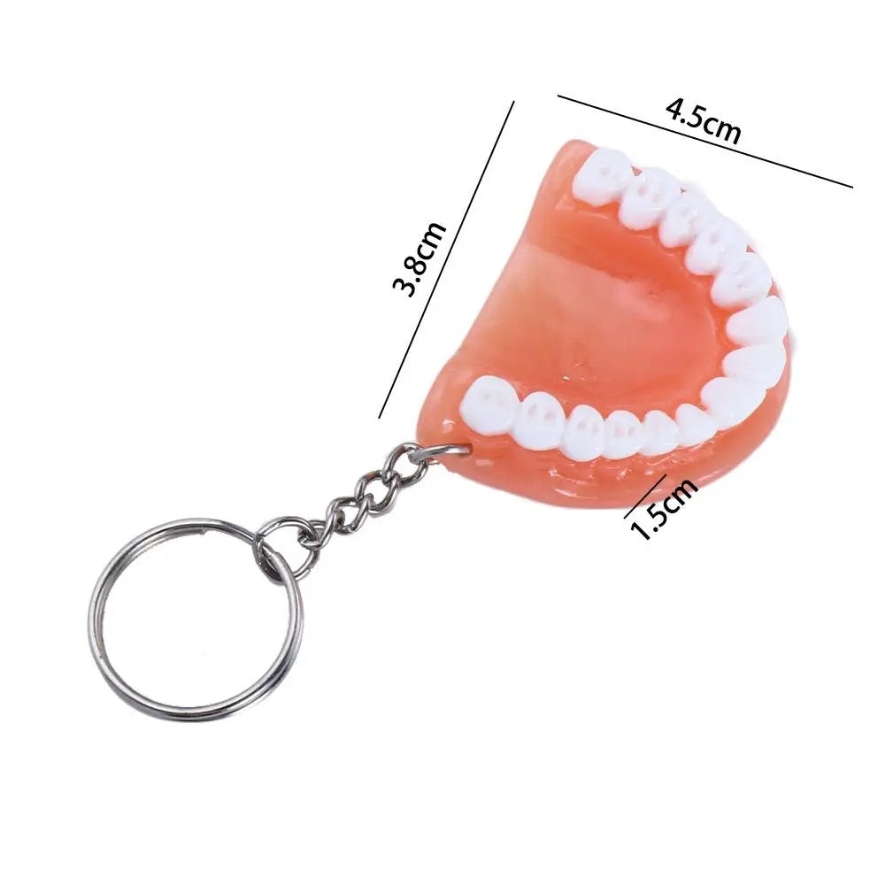 Decoration Dental Accessories Teeth Shape Simulation Upper Jaw Teeth Pendant Tooth Key Chain Denture Key Chain Teeth Keyring