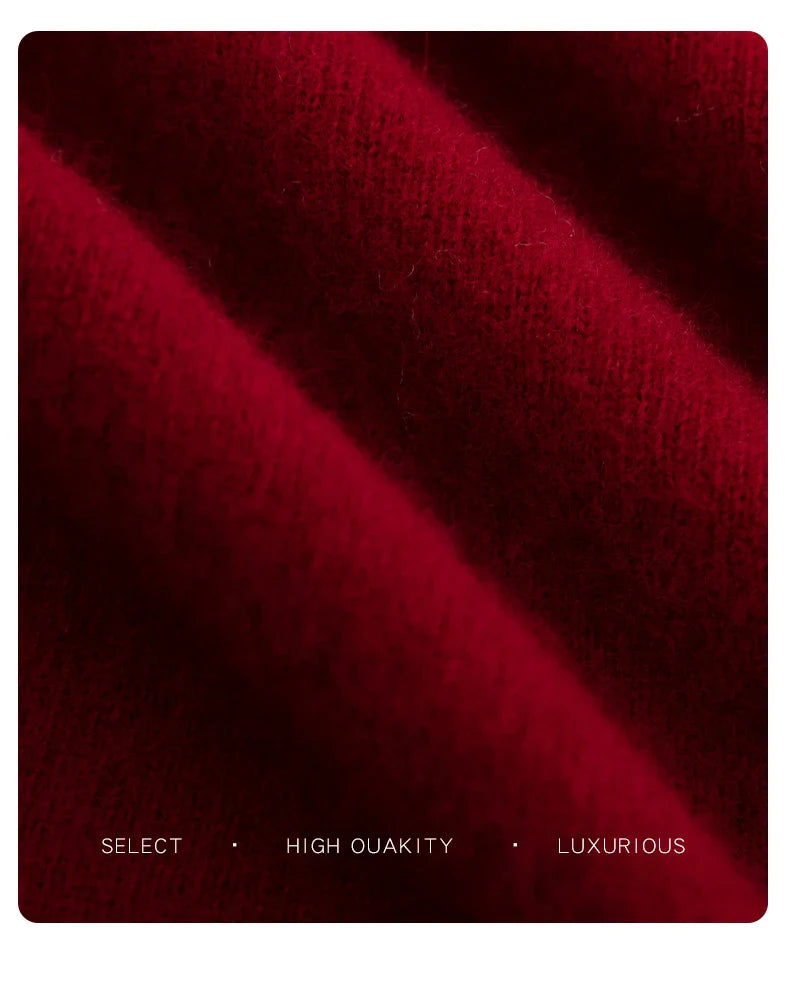Autumn And Winter 100% Pure Wool Men's Thick Round Neck Slim-Fit  O-neck Pullover Long-Sleeved Knitted Cashmere Sweater