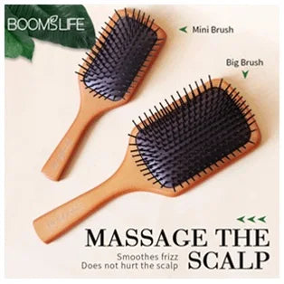 Personalized Boar Bristles Hair Brush Cork handle Round Barrel Hair Comb For Curling  Anti Static Roller HairBrush Wood Combs