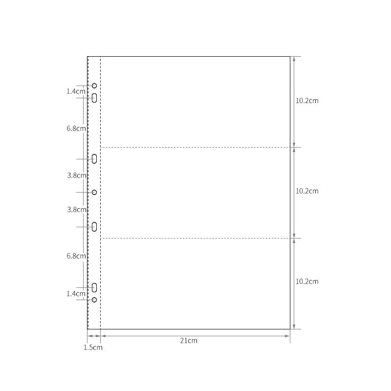 Sharkbang 10pcs A4 Binder Sleeves 7 Holes Postcards Sticker Organizer 11 Designs PP Refill Ring Bags Stationery Accessories