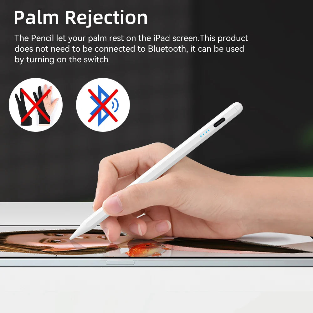 For iPad Pencil 2024 Air 6 M2 Pro M4 Stylus Pen with Palm Rejection Tilt,for iPad Pro 11 12.9 Air 4/5 7/8/9/10th mini 5 6 Tablet