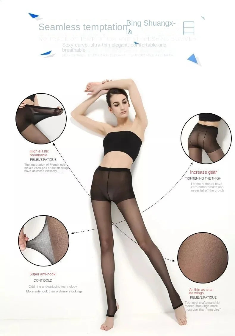 Silk Stockings Flesh Color Black Ultra-thin Foot Socks Foot Stirrups Female Pantyhose Invisible Anti Snagging Base Socks