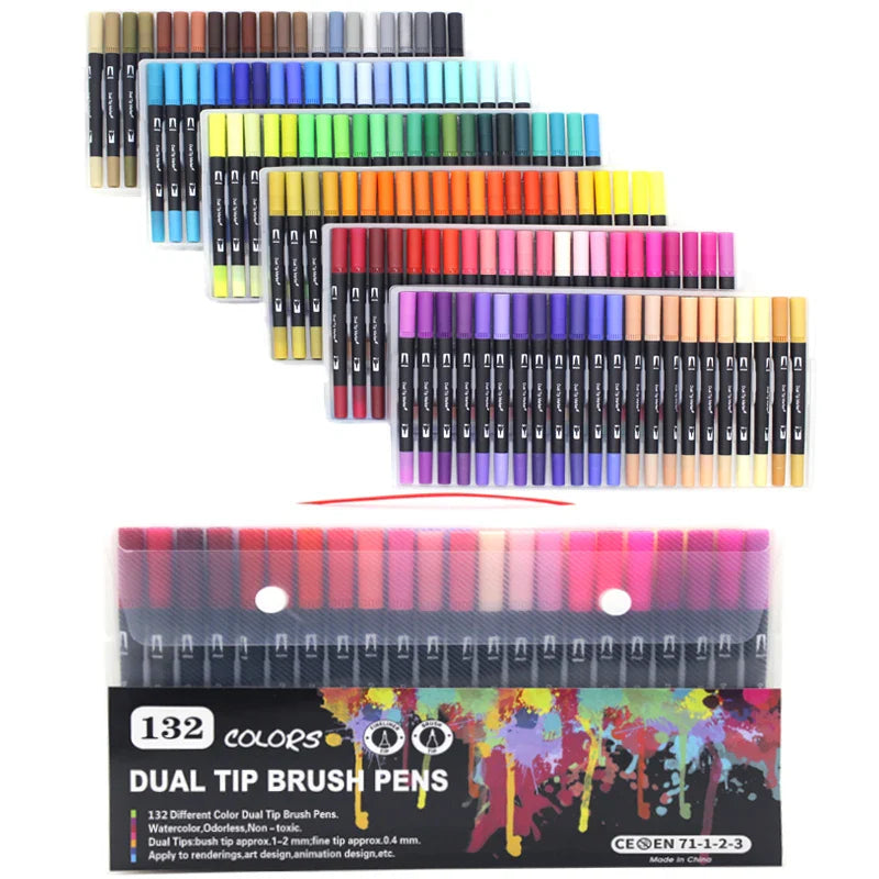 12/24/36 120 Colors Double Ends Manga Art Brush Pen Set Pencil Watercolor Art Markers Fineliner Calligraphy Pens Art Supplies